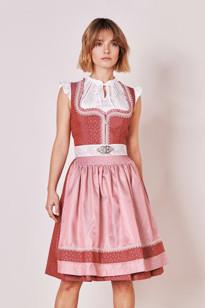 Kruger Midi Dirndl 2pcs. 60cm "Prunella" red