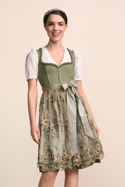 Kruger Malana Midi Dirndl, Green — 60cm 2pc Set