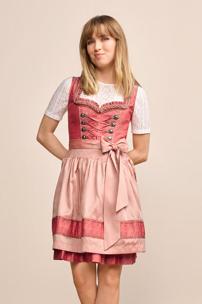 Kruger Mini Dirndl 2pcs. 50cm "Caprina" pink (size 34)
