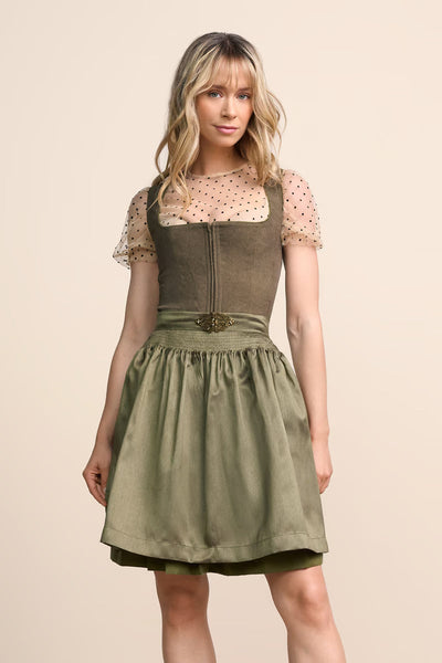 Kruger Mini Dirndl 2pcs. 50cm "Evi" olive