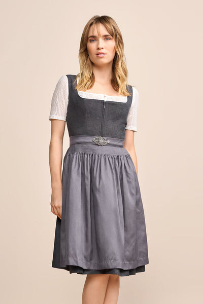 Kruger Midi Dirndl 2pcs. 60cm "Evi" gray
