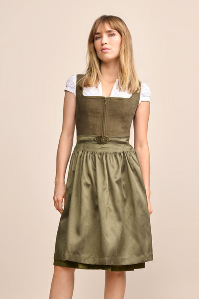 Kruger Midi Dirndl 2pcs. 60cm "Evi" olive