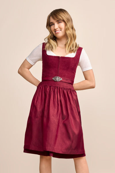 Kruger Midi Dirndl 2pcs. 60cm "Evi" red