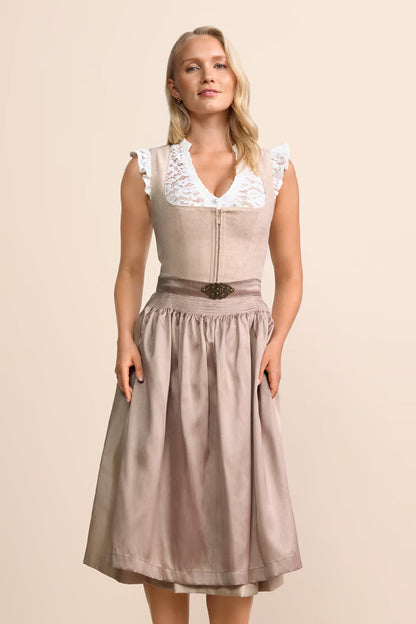 Kruger Long Dirndl 2pcs. 70cm "Evi" beige