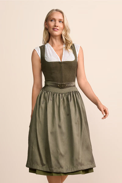 Kruger Long Dirndl 2pcs. 70cm "Evi" olive (size 38)