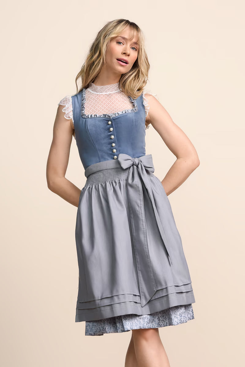 Kruger Midi Dirndl 2pcs. 60cm "Shirley" blue