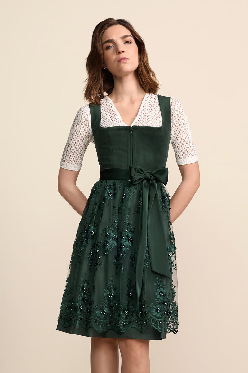 Kruger Midi Dirndl 2pcs. 60cm "Lovira" green