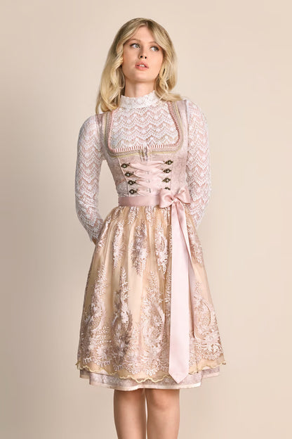 Kruger Lunie Midi Dirndl, Pink — 60cm 2pc Set