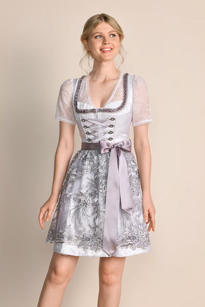Kruger Mini Dirndl 2pcs. 50cm "Macie" grey (size 36)