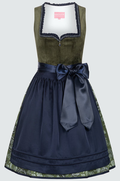 Kruger Midi Dirndl 2pcs. 60cm "Como" green (size 46)