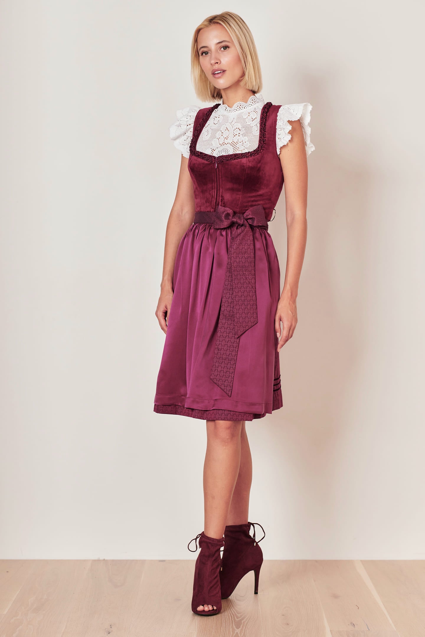 Julia Trentini Mathilda Midi Dirndl, Berry — 60cm