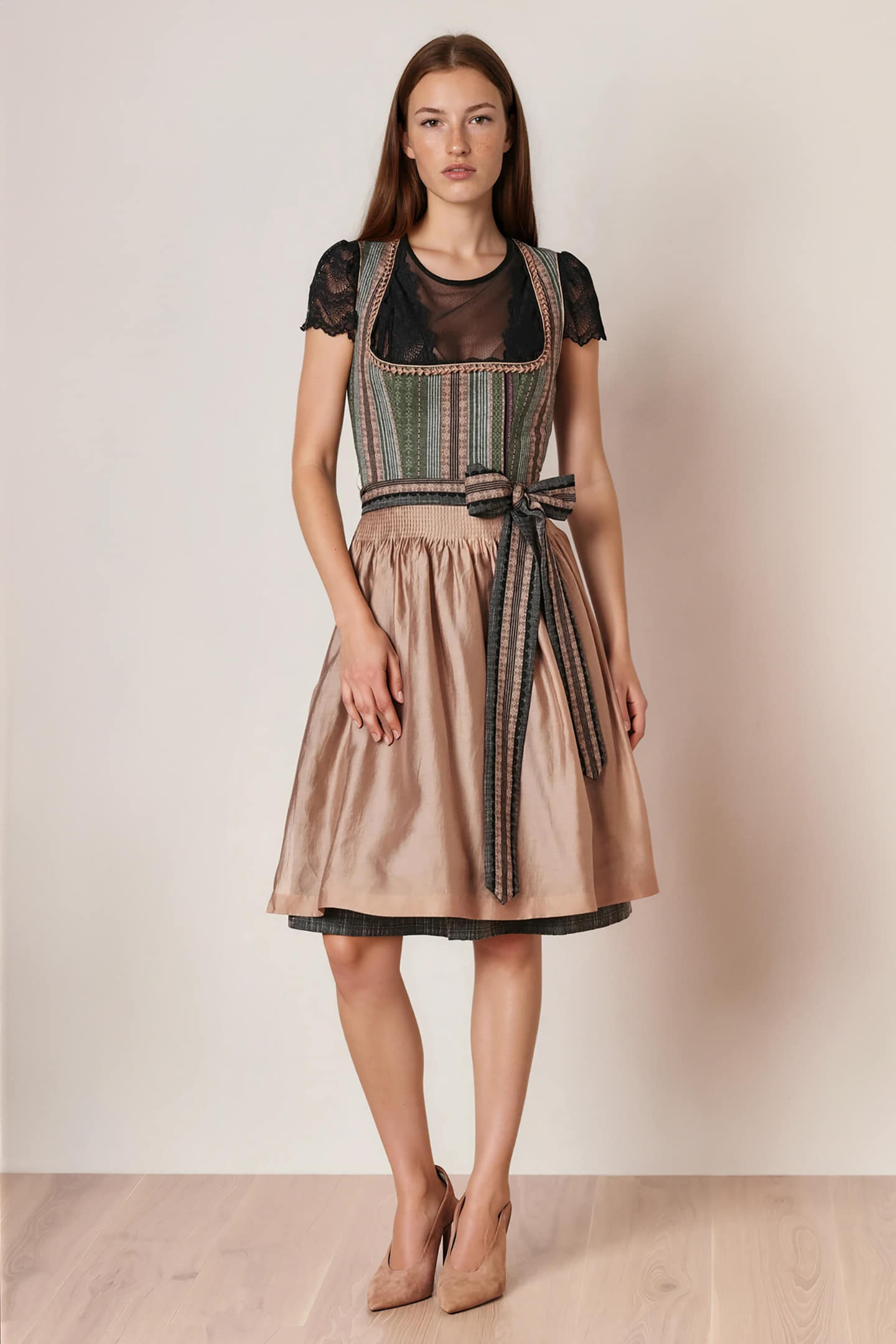 Julia Trentini Anella Midi Dirndl, Green — 60cm