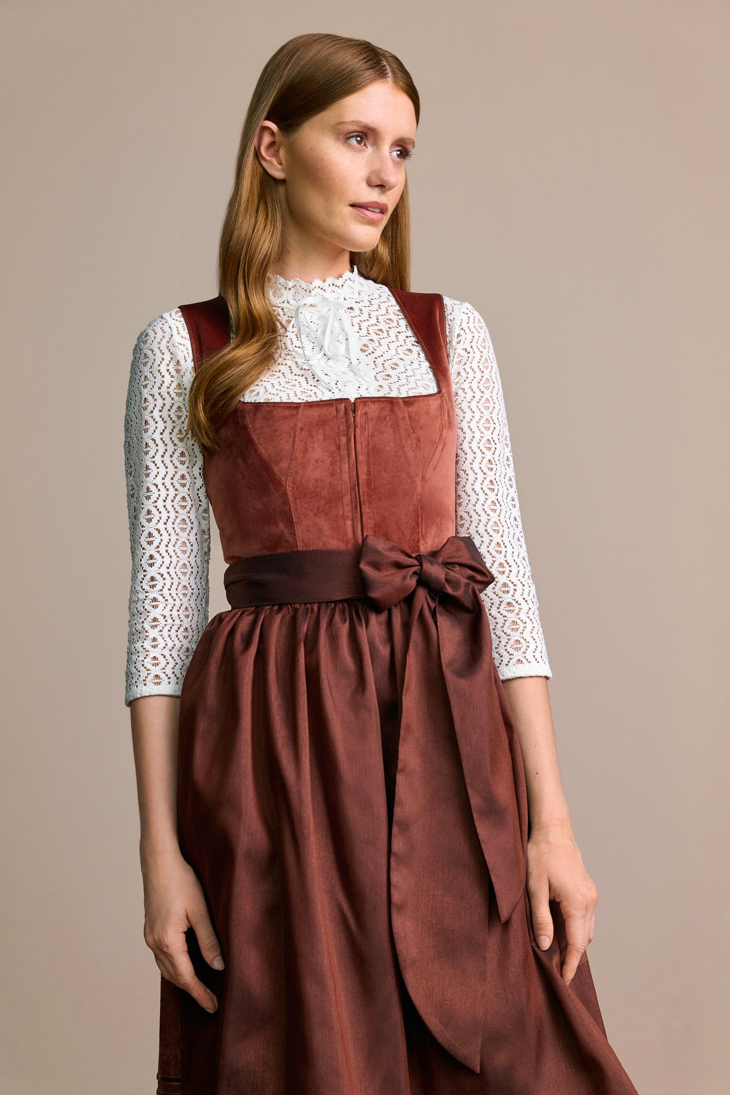 Julia Trentini Milla Midi Dirndl, Red — 60cm