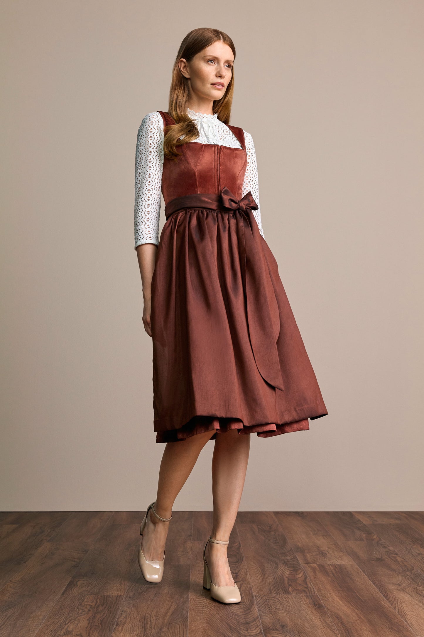 Julia Trentini Milla Dirndl, Brown — 70cm Long