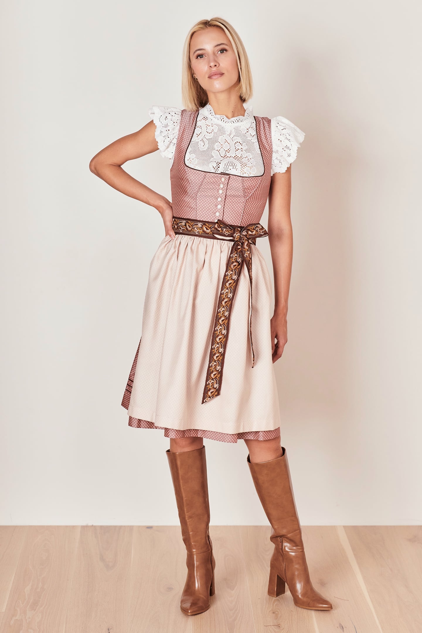 Julia Trentini Klara Midi Dirndl, Pink — 60cm
