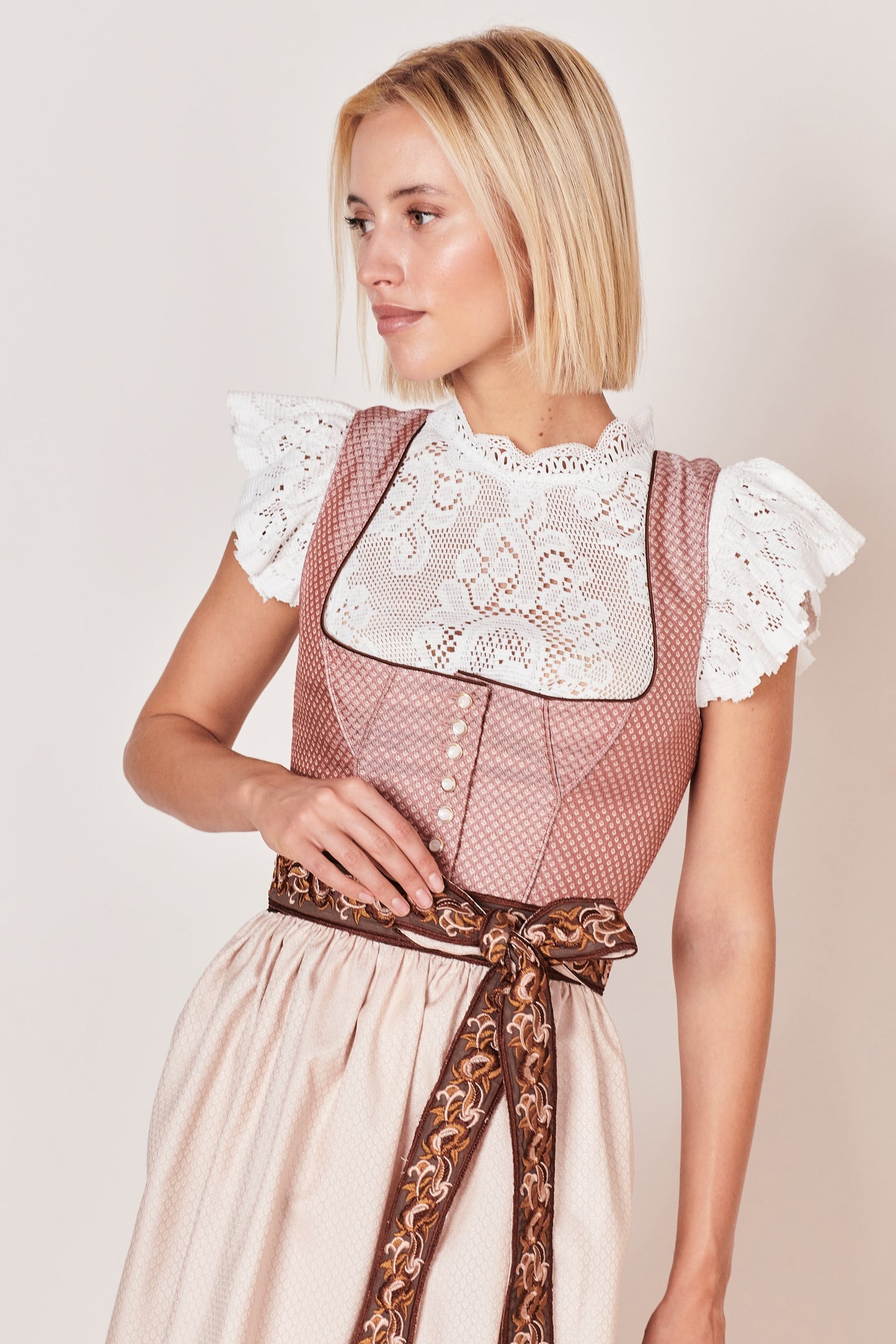Julia Trentini Klara Dirndl, Rose — 70cm Long