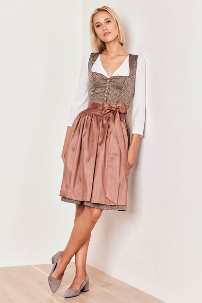 Julia Trentini Annette Midi Dirndl, Brown — 60cm