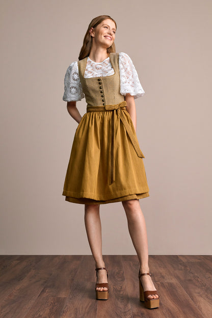 Julia Trentini Janine Midi Dirndl, Yellow — 60cm