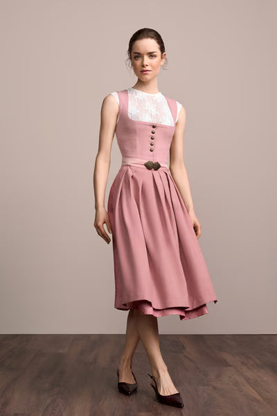 Julia Trentini Liselotte Dirndl, Rose Pink — 70cm Long
