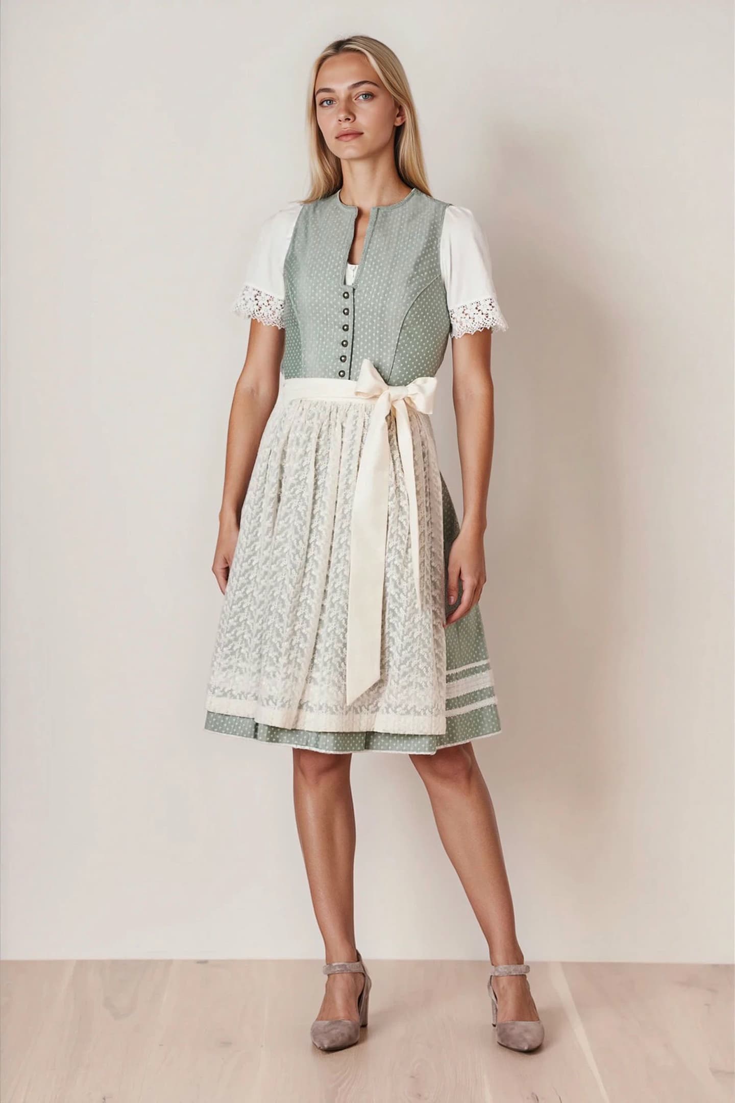 Julia Trentini Emilia Midi Dirndl, Green — 60cm