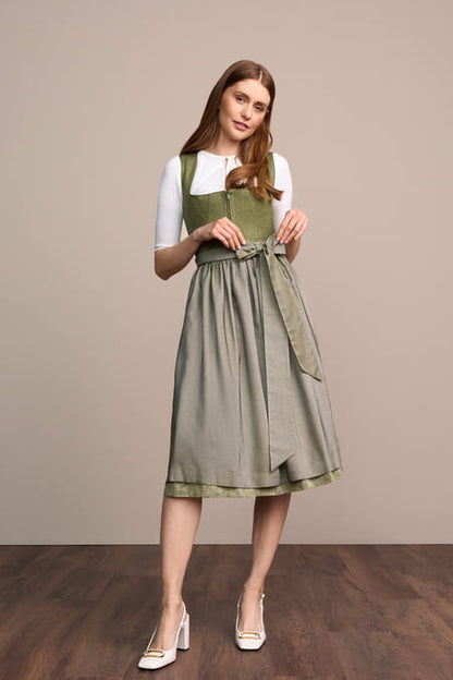Julia Trentini Talia Dirndl, Olive — 70cm Long