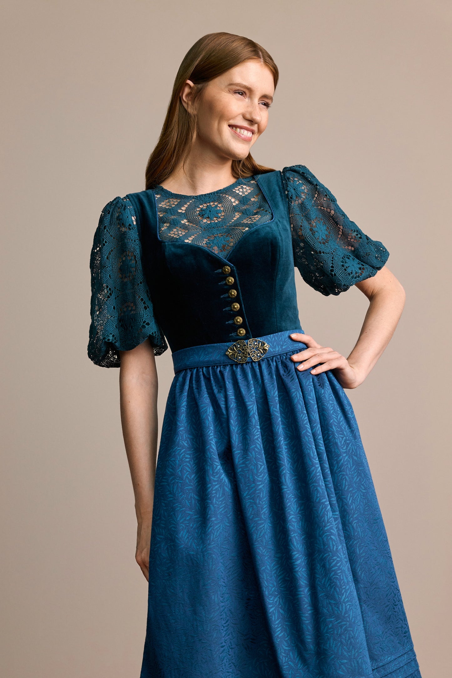 Julia Trentini Annelie Dirndl, Blue — 70cm Long