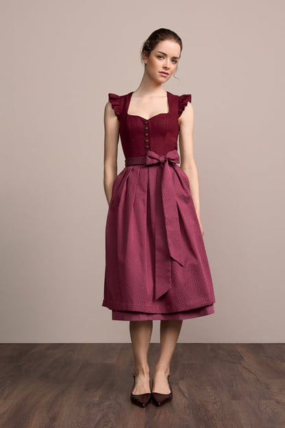 Julia Trentini Madlen Dirndl, Red — 70cm Long