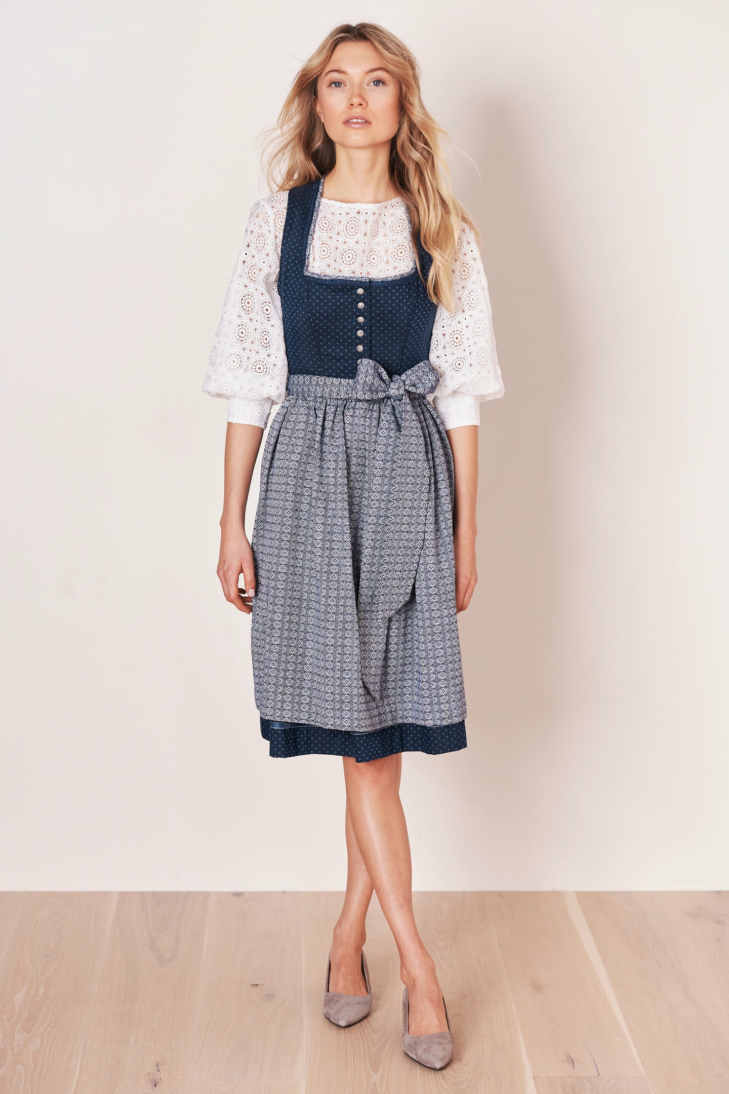 Julia Trentini Kati Midi Dirndl, Blue — 60cm