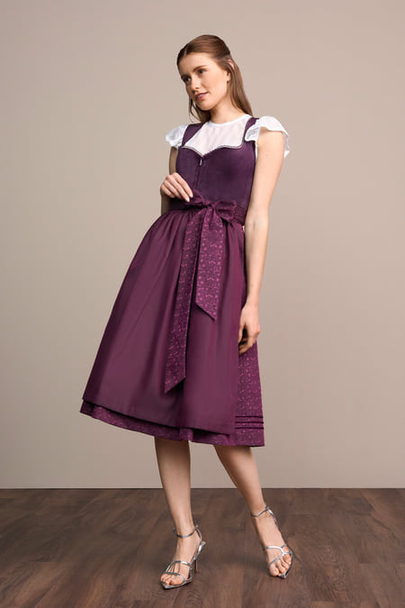 Julia Trentini Runa Dirndl, Purple — 70cm Long