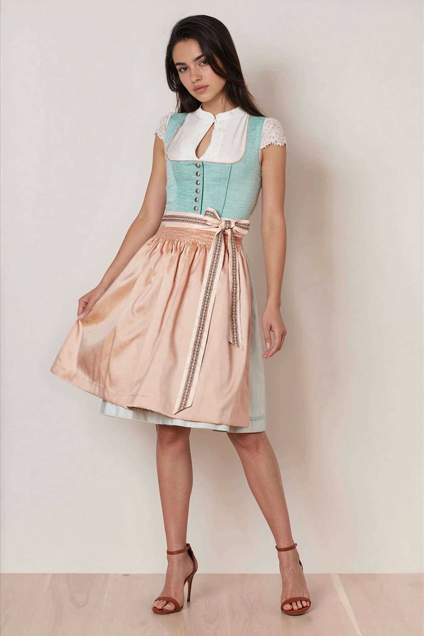 Julia Trentini Marina Midi Dirndl, Blue — 60cm