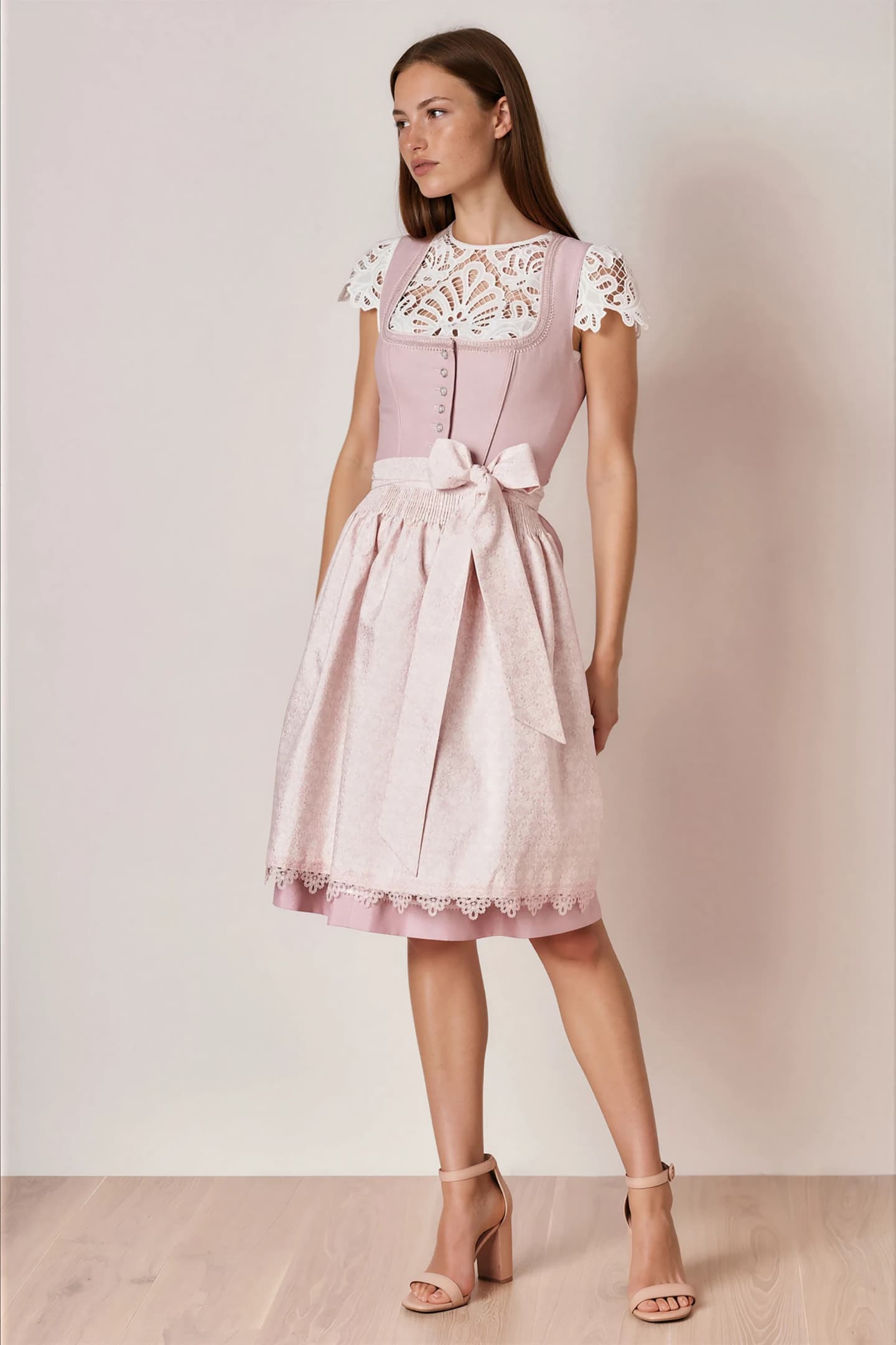 Julia Trentini Ophelia Midi Dirndl, Rose — 60cm