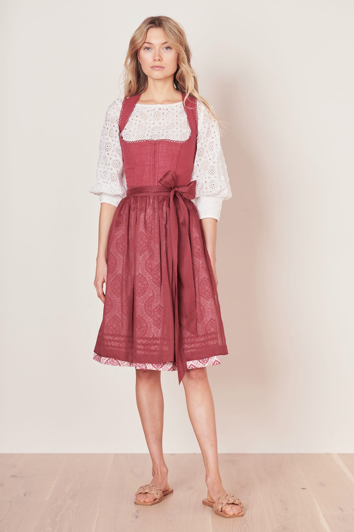 Julia Trentini Helma Midi Dirndl, Red — 60cm