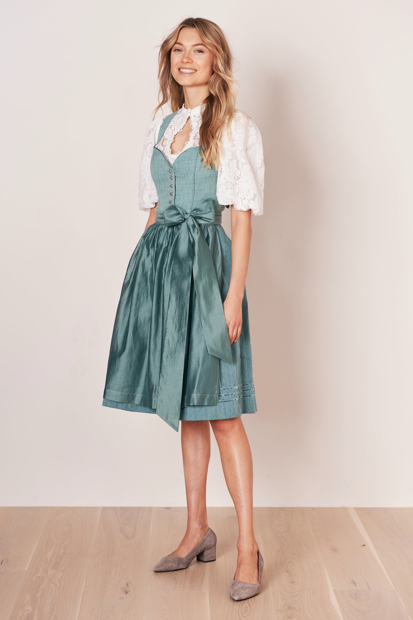 Julia Trentini Astrid Midi Dirndl, Turquoise — 60cm