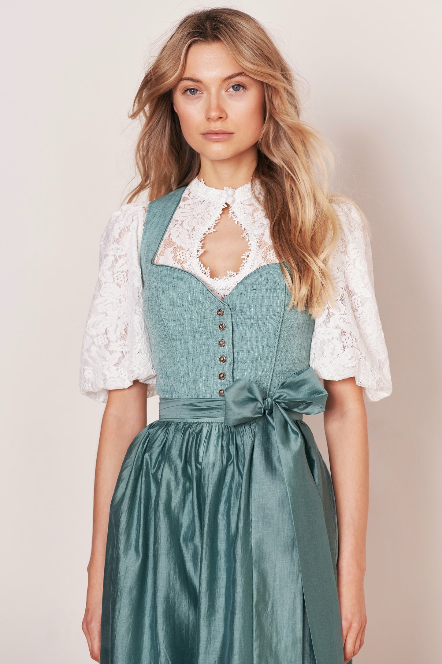 Julia Trentini Astrid Dirndl, Turquoise — 70cm Long