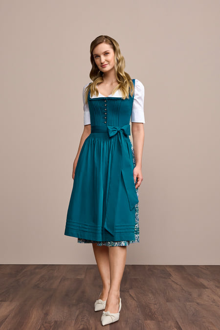 Julia Trentini Donna Dirndl, Turquoise — 70cm Long