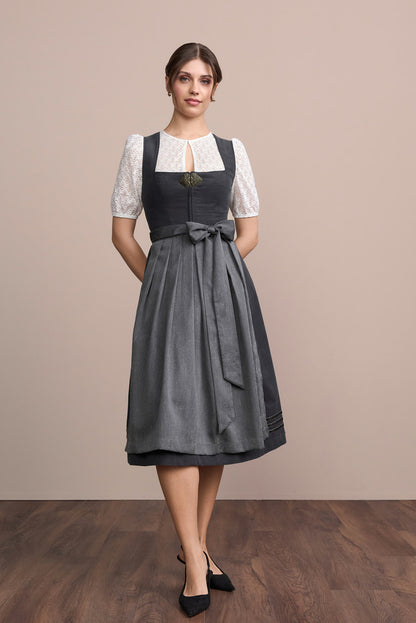 Julia Trentini Anselma Dirndl, Grey — 70cm Long
