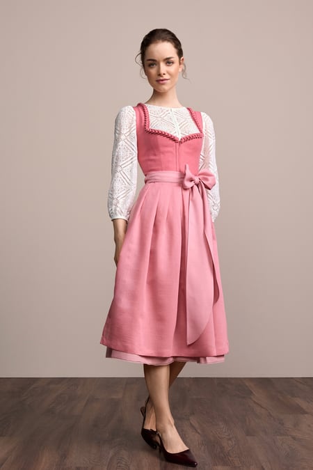 Julia Trentini Susi Dirndl, Rose Pink — 70cm Long