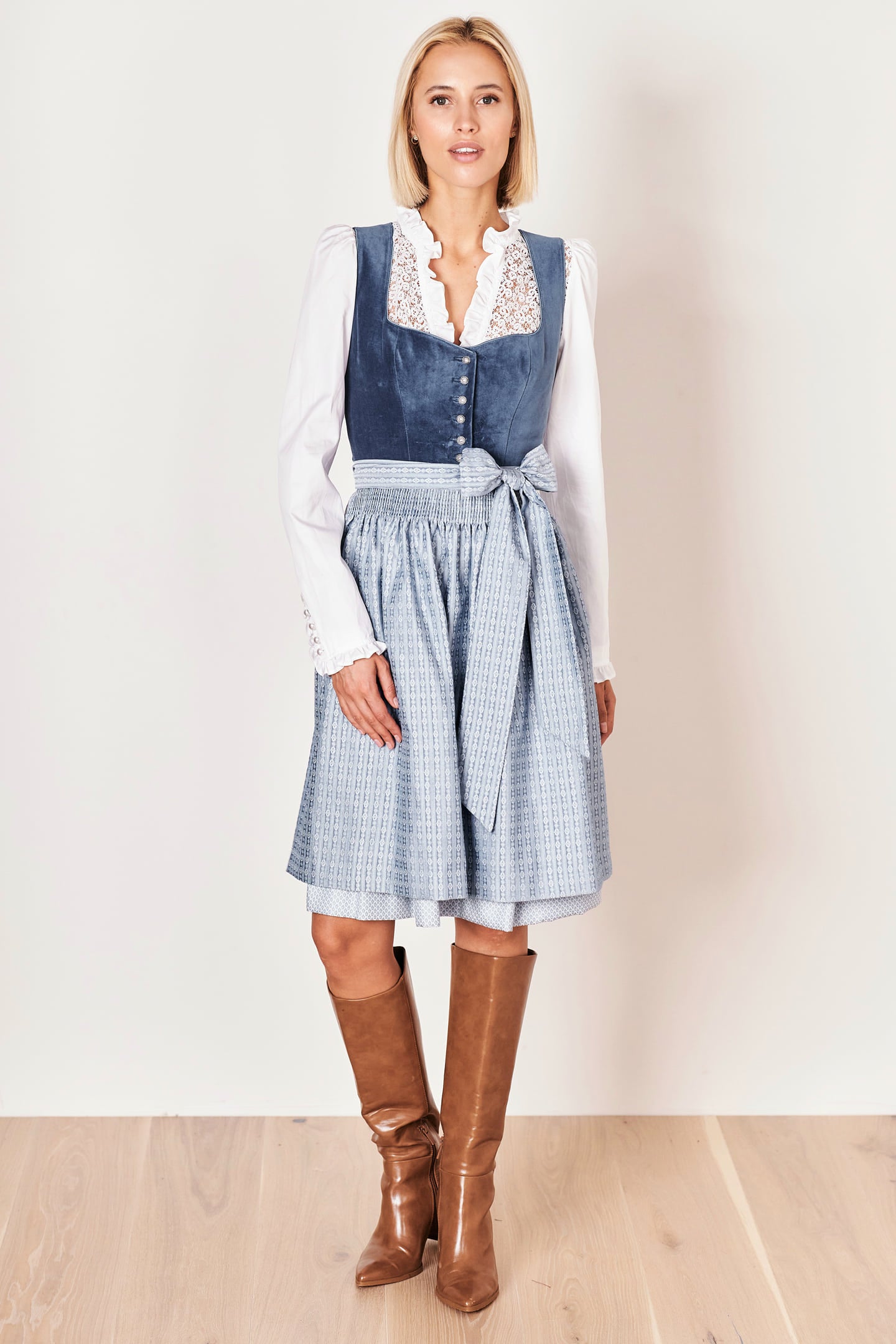 Julia Trentini Tabea Midi Dirndl, Blue — 60cm