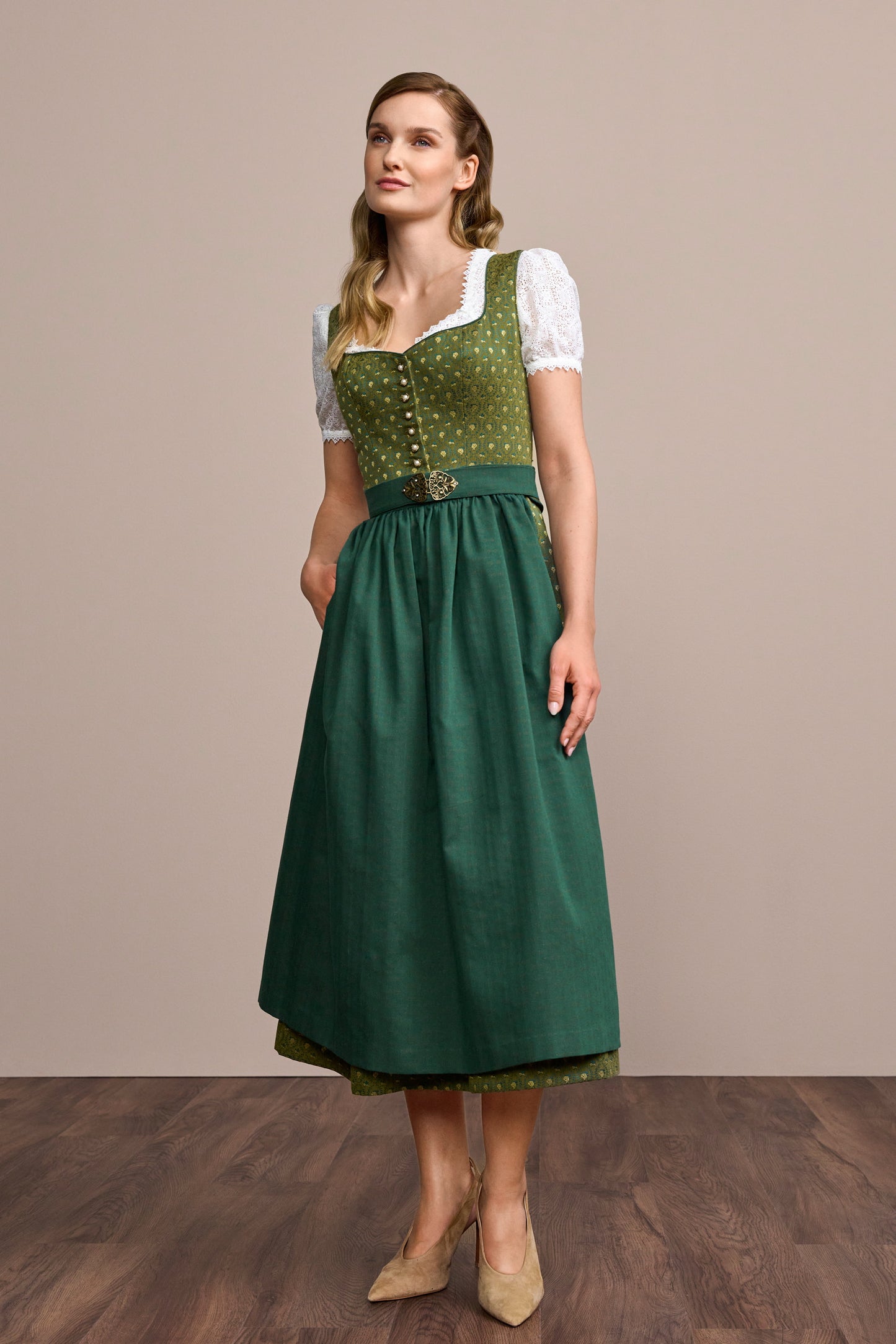Julia Trentini Milena maxi dirndl in green, 80cm
