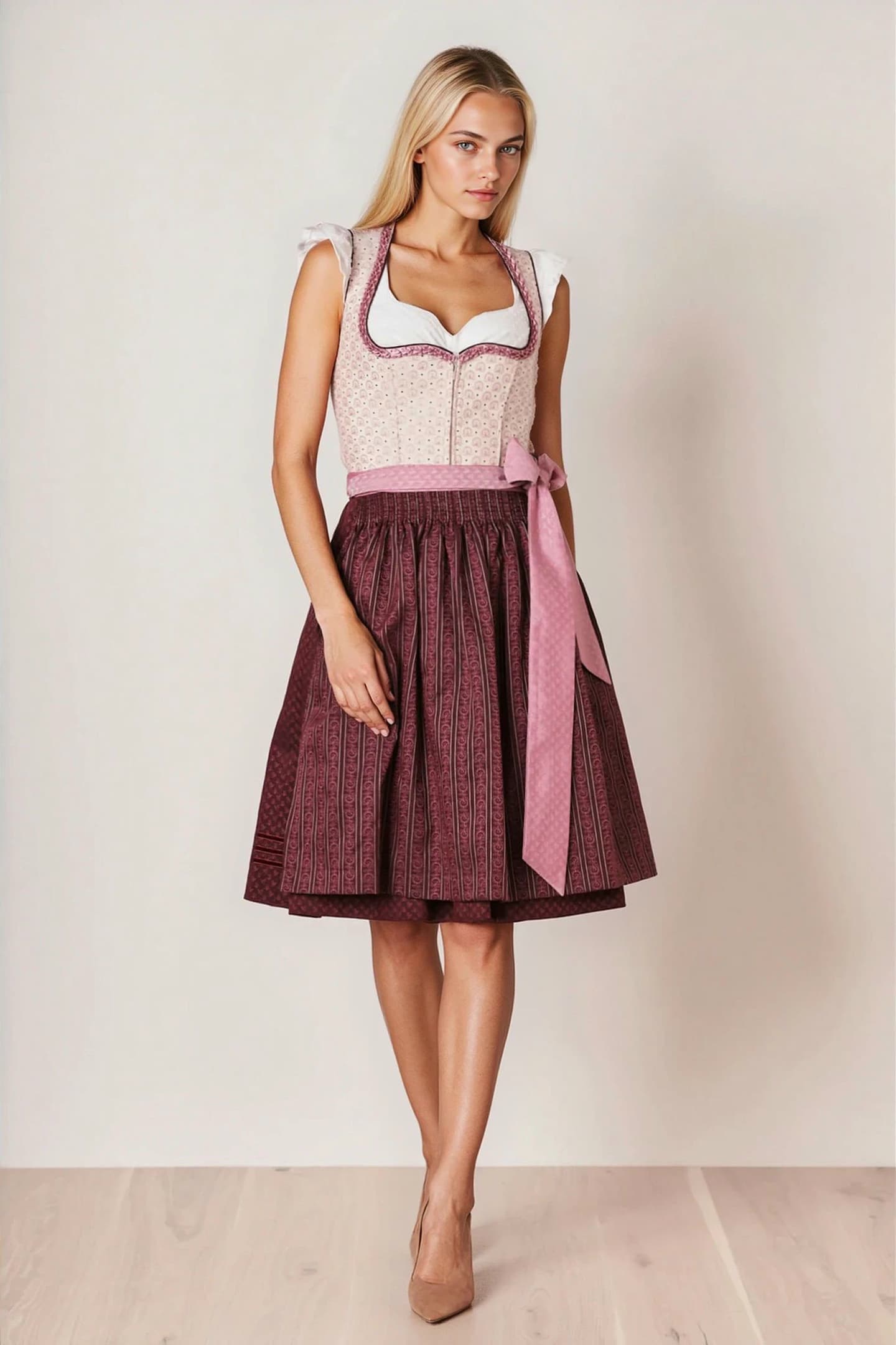 Julia Trentini Diana Midi Dirndl, Beige — 60cm