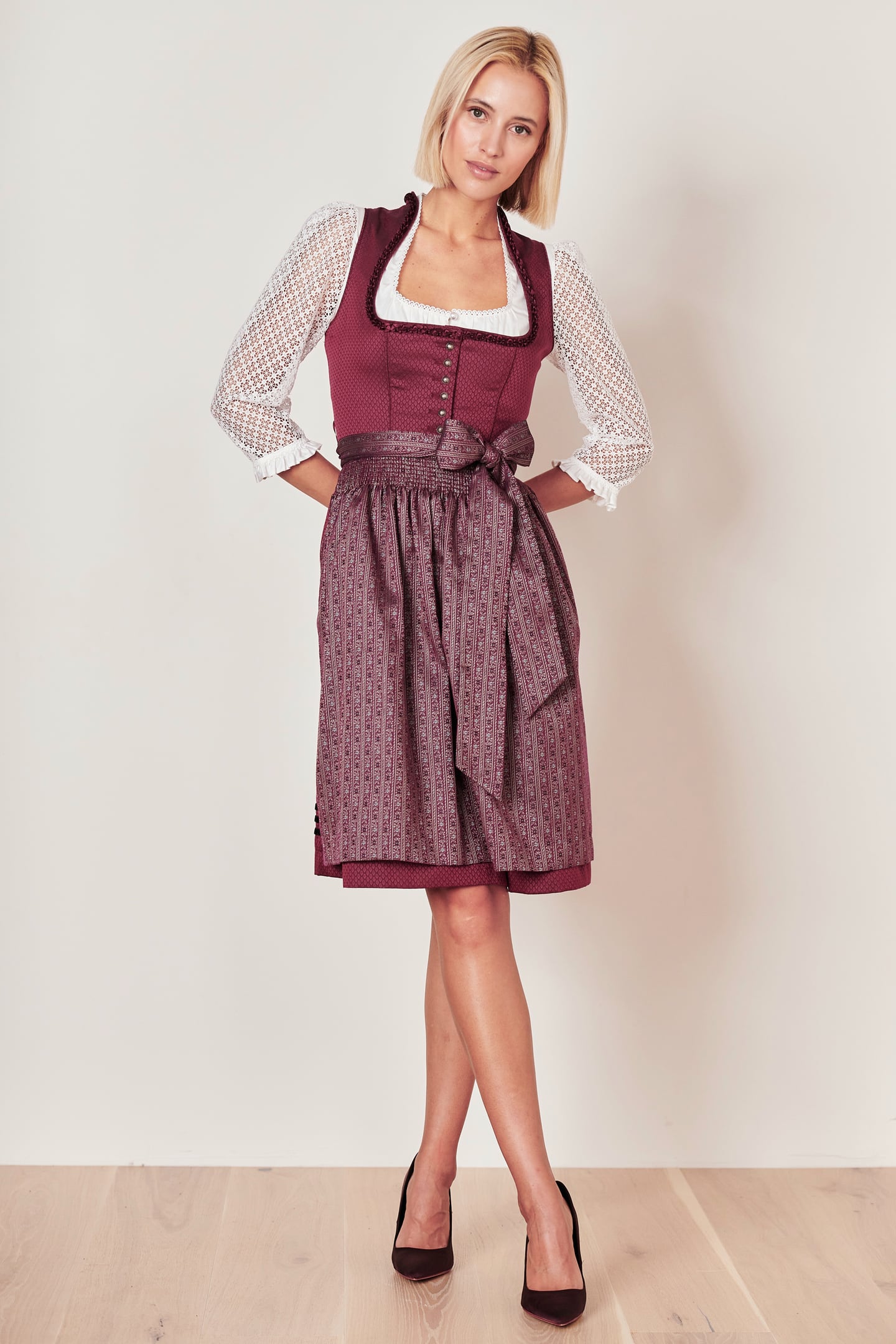 Julia Trentini Viktoria Midi Dirndl, Red — 60cm