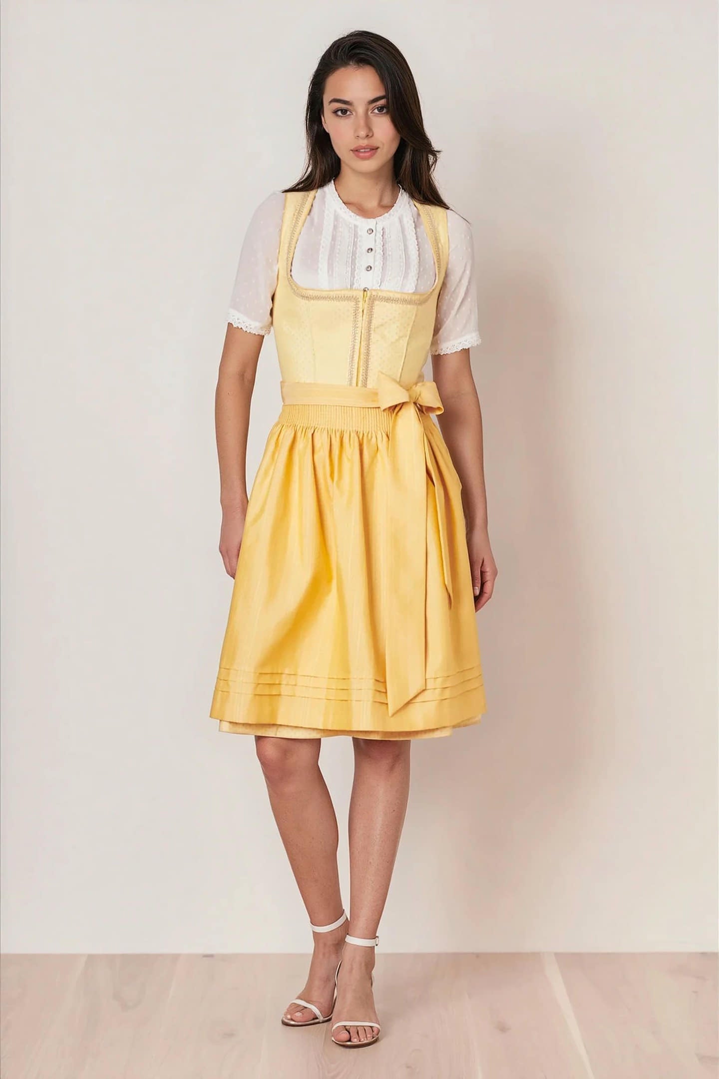 Julia Trentini Vivienne Midi Dirndl, Yellow — 60cm