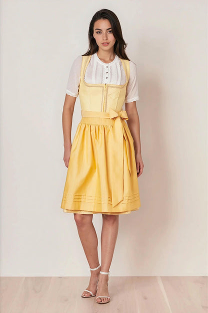 Julia Trentini Vivienne Midi Dirndl, Yellow — 60cm