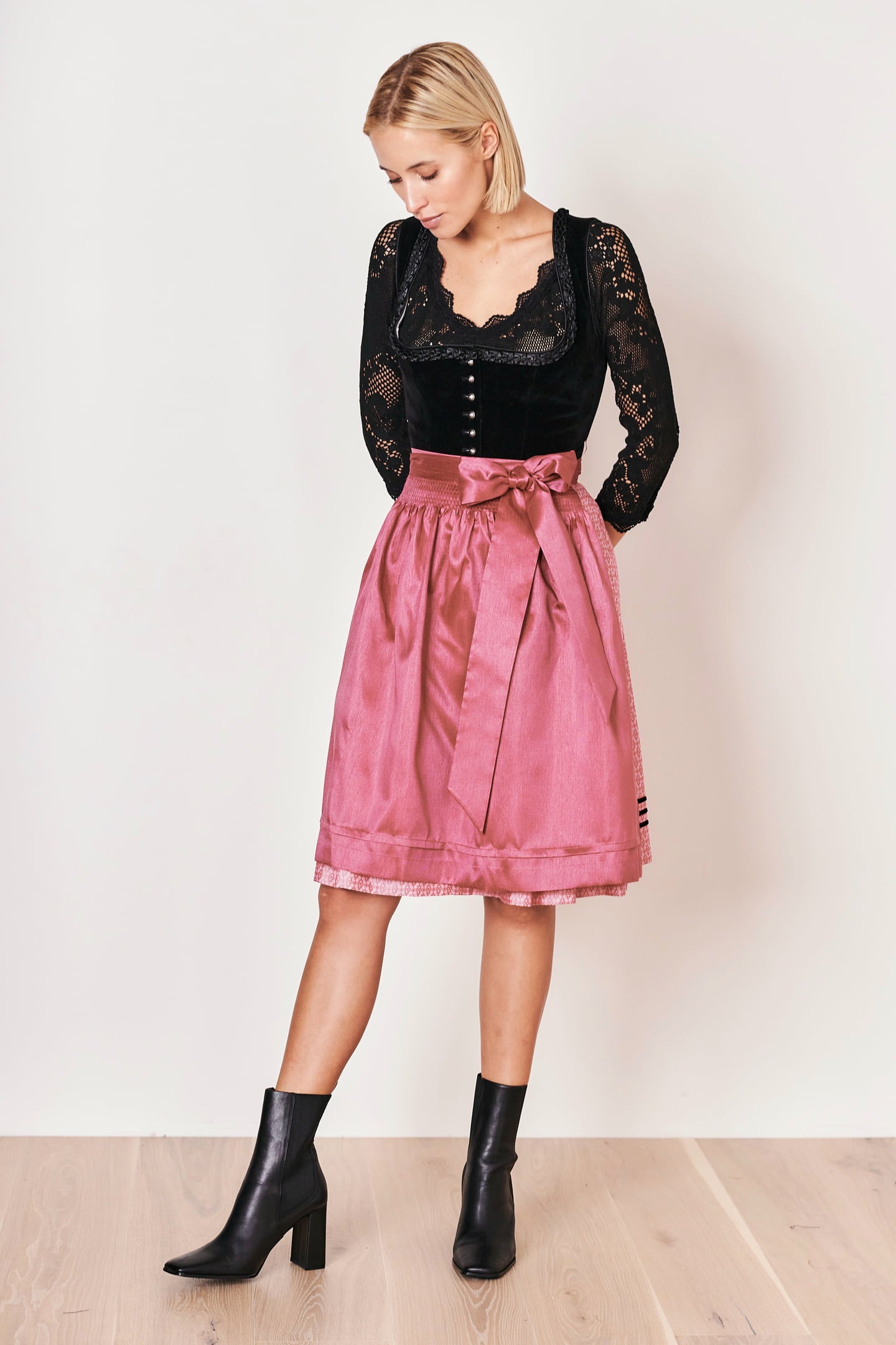 Julia Trentini Agatha Midi Dirndl, Black — 60cm