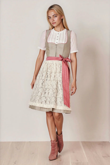 Julia Trentini Jennie Midi Dirndl, Beige — 60cm