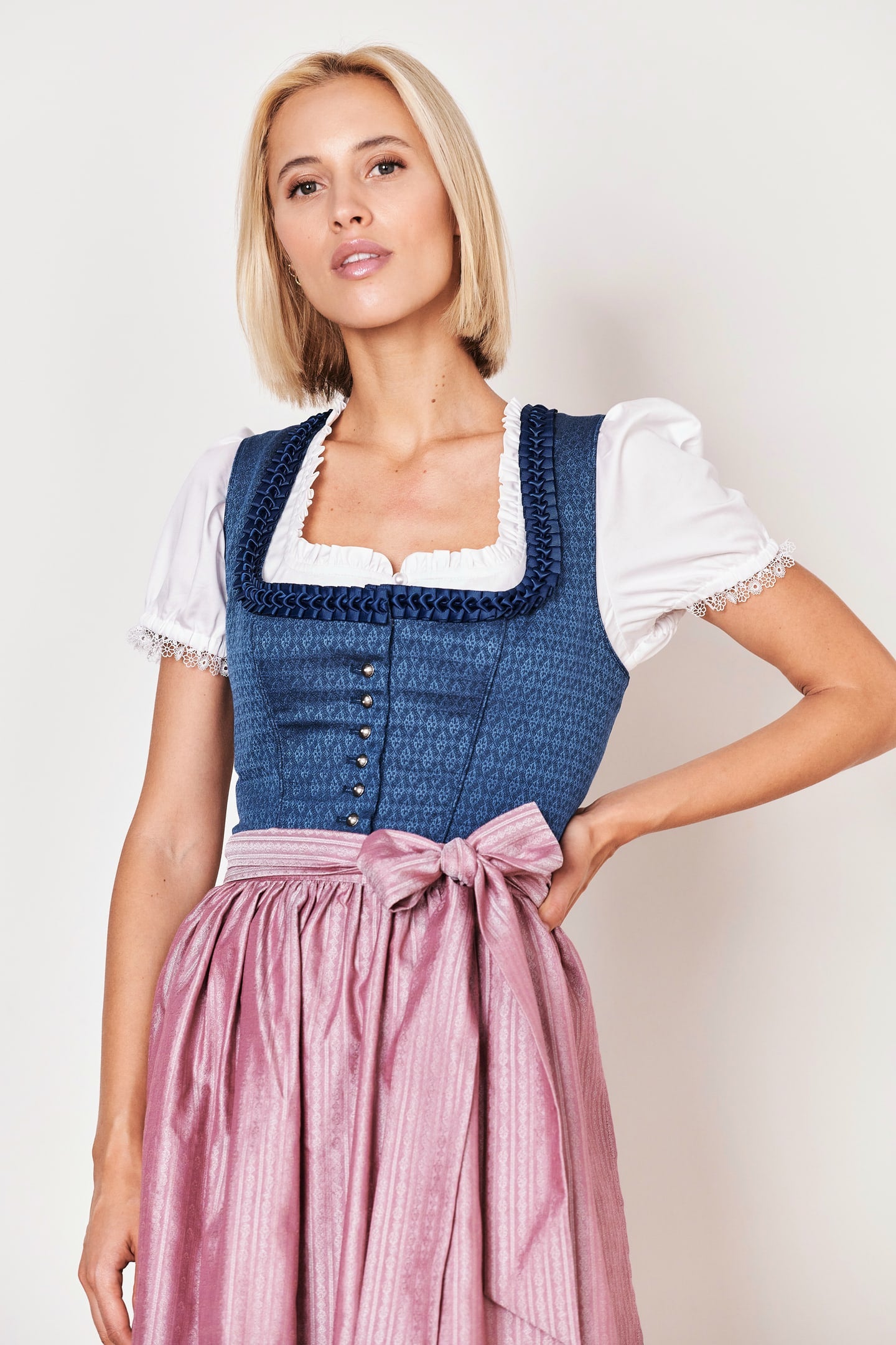 Julia Trentini Alma Midi Dirndl, Blue — 60cm