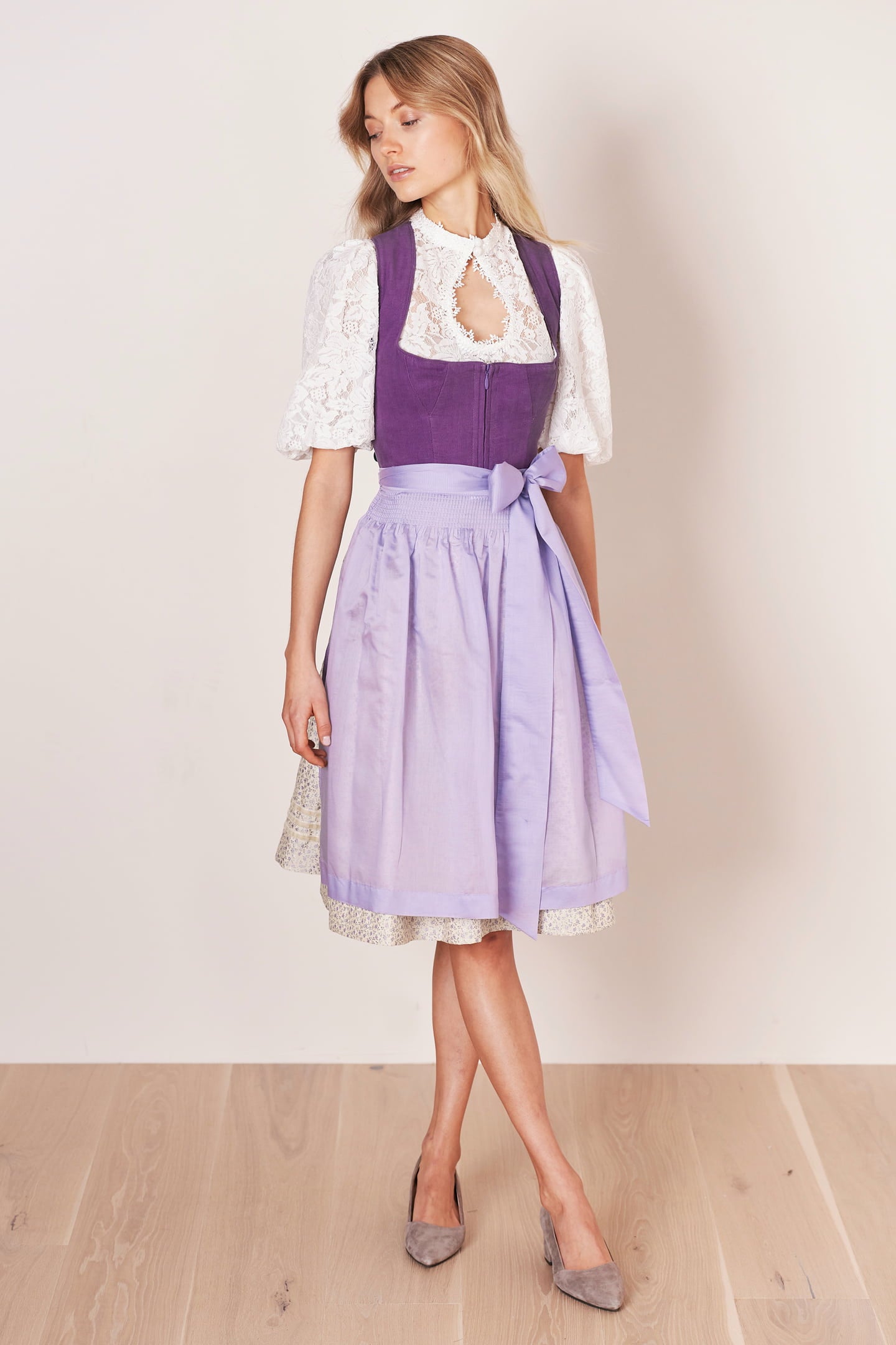 Julia Trentini Wilma Midi Dirndl, Purple — 60cm