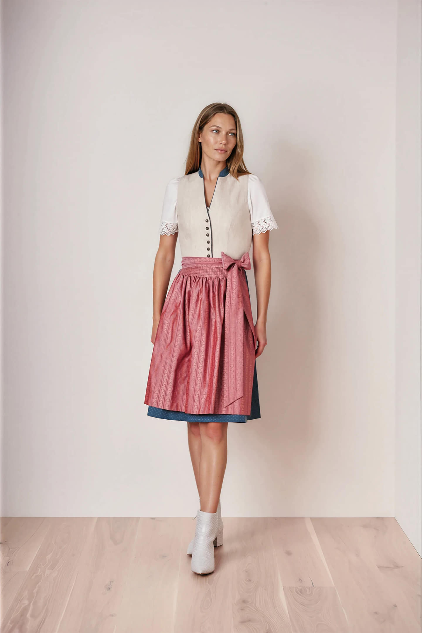 Julia Trentini Andrea Midi Dirndl, Beige — 60cm