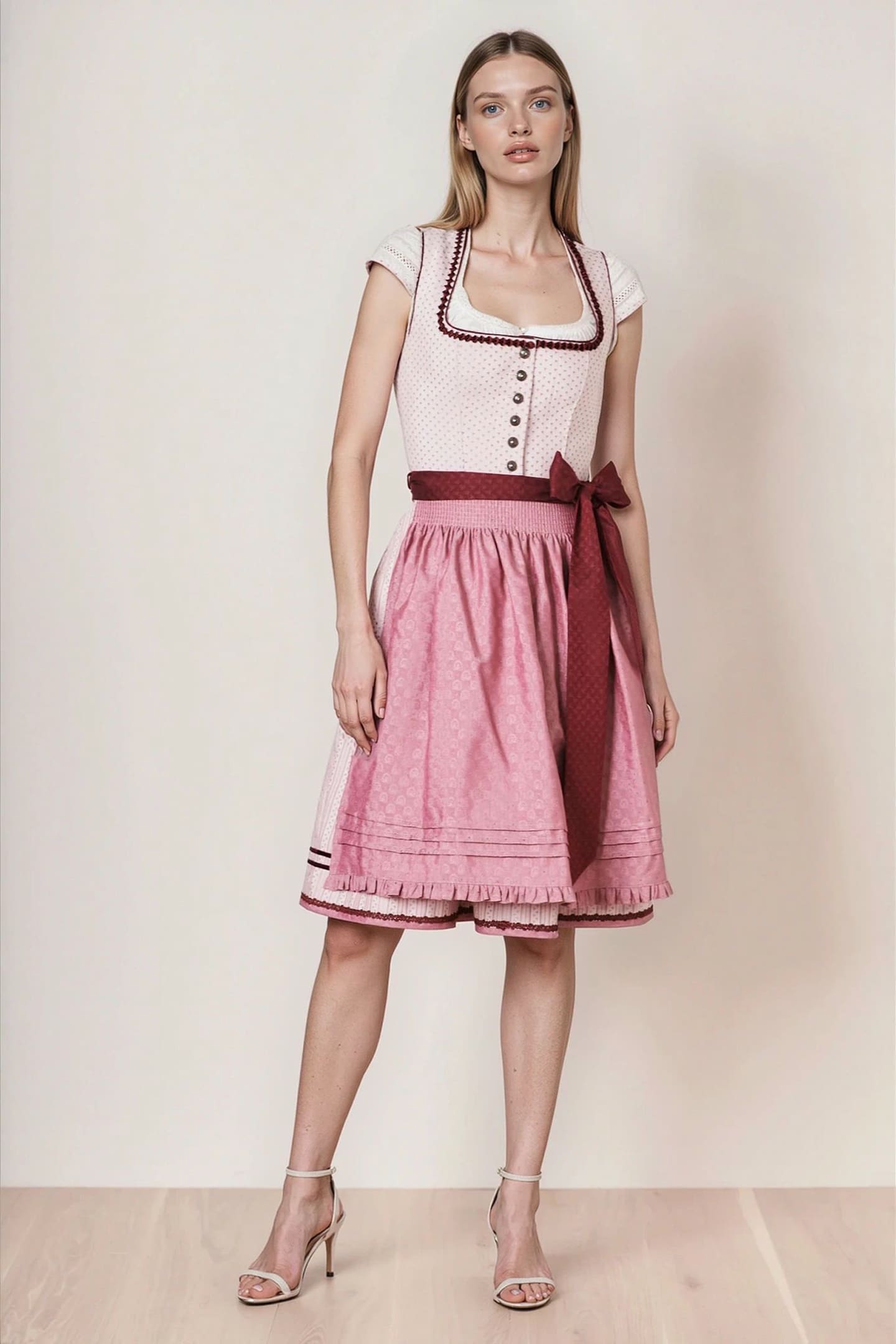 Julia Trentini Sophia Midi Dirndl, Rose — 60cm