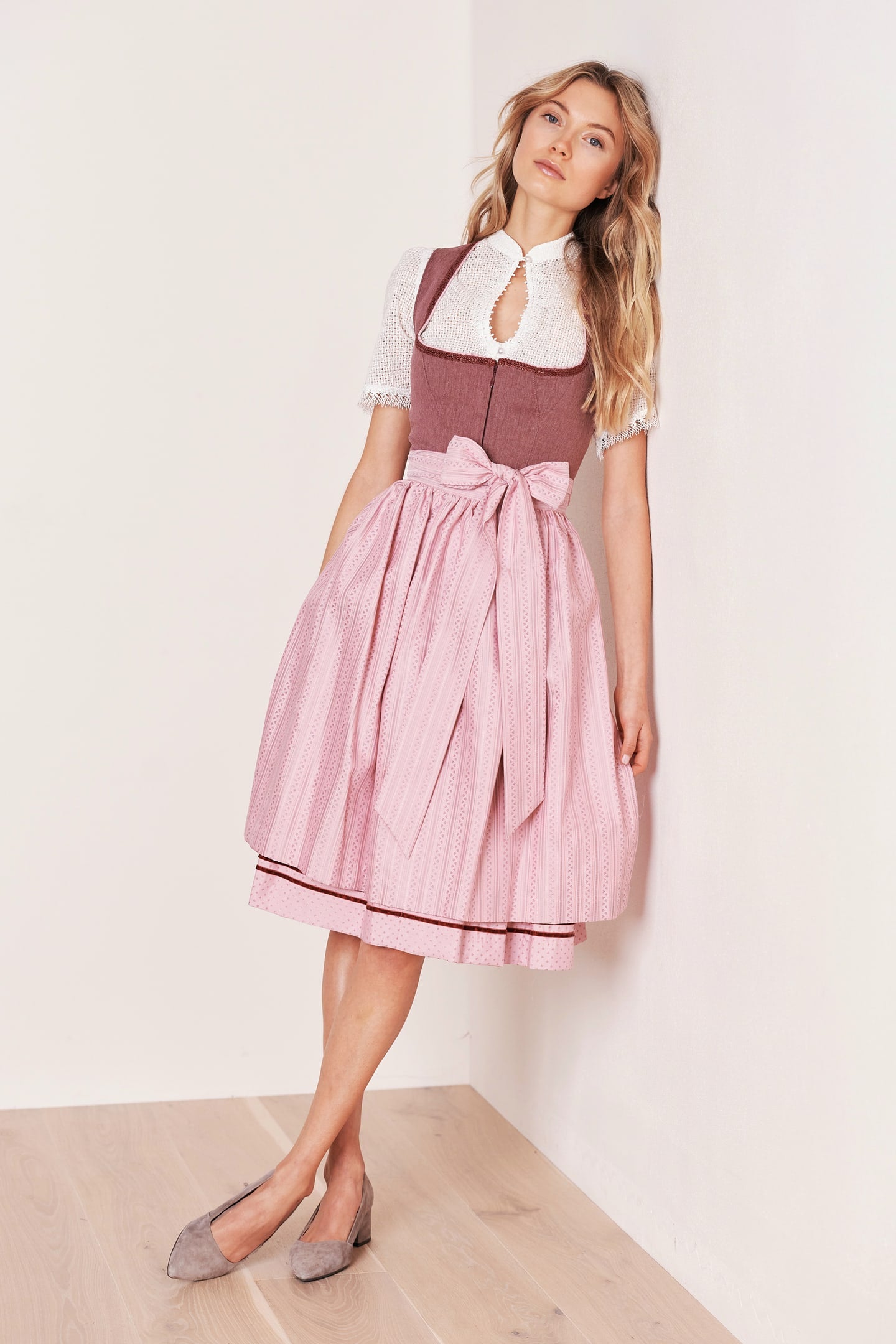 Julia Trentini Konstanze Midi Dirndl, Rose — 60cm